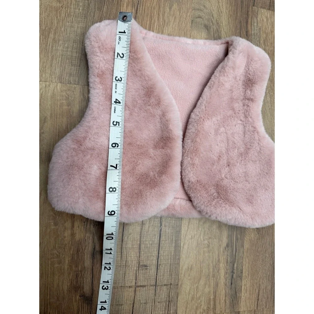 Baby Girl Faux Fur Vest Pink Plush Sleeveless Jacket Size 12M‎ Infant